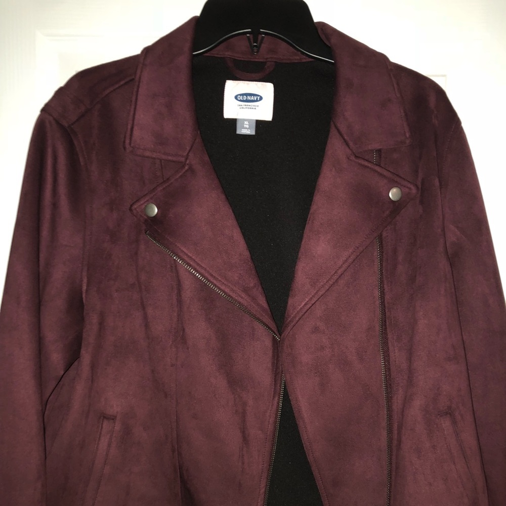 Old Navy burgundy suede blazer